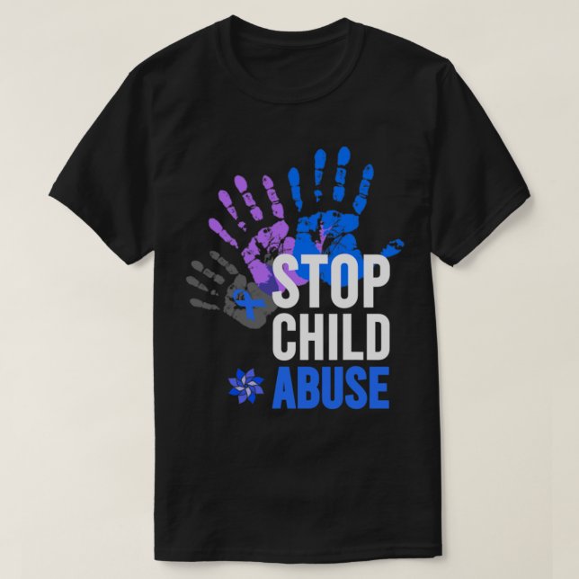 Camiseta Parem Com O Abuso Infantil - Alertas Para A Preven (Frente do Design)