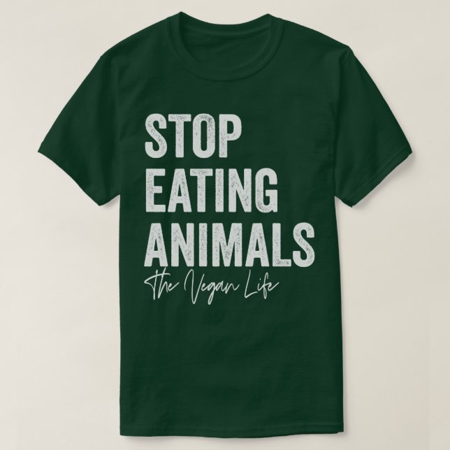 Camiseta Parem De Comer Animais Veganers Direitos Animais V (Frente do Design)
