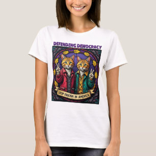 Camiseta Parem de o fascismo defender a democracia