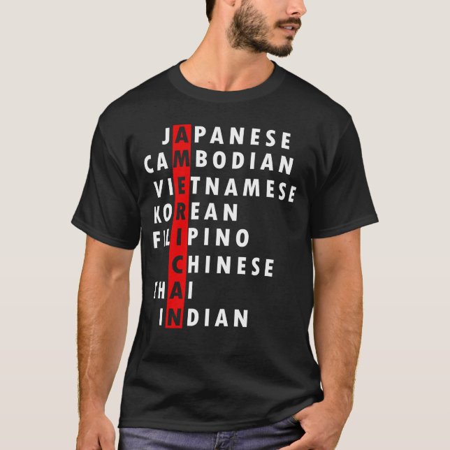 Camiseta Parem de odiar asiáticos americanos são americanos (Frente)
