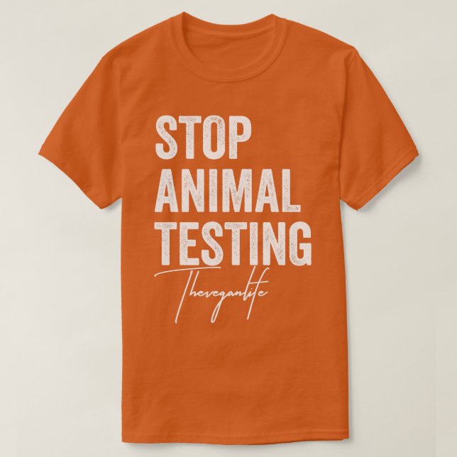 Camiseta Parem De Testar Animais Vegan (Frente do Design)