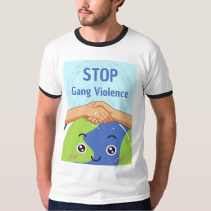 Camiseta Parem o aperto de mão de violência de gangues pela