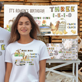 Camiseta Parentes de aniversário de 3 anos de três e-i-o Fa