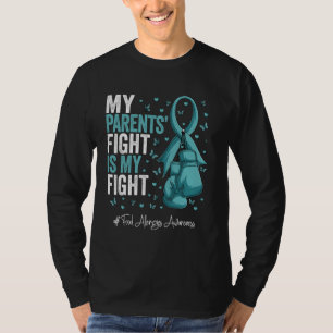 Camiseta Parentes de Fita Teal Alergia Comida Consciência