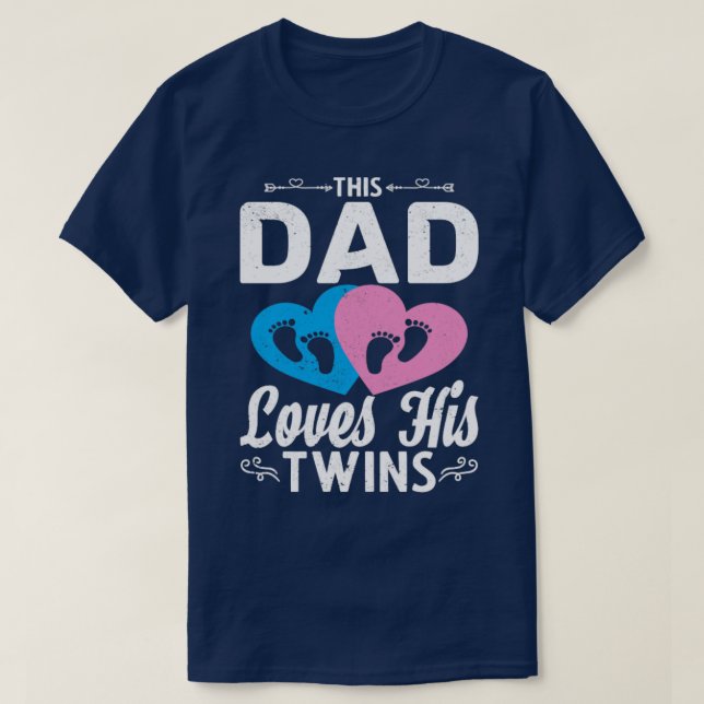 Camiseta Parentes Gêmeos da Família Bebê do Pai dia de os p (Frente do Design)