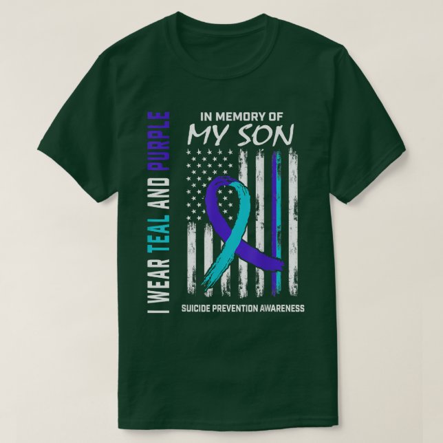 Camiseta Parents In Memory Of Son Suicide Awareness Prevent (Frente do Design)