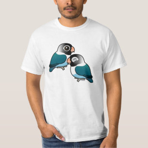 Camiseta Pares adoráveis mascarados azul do Lovebird