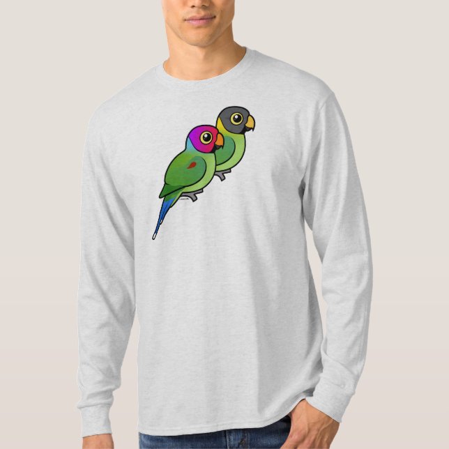 Camiseta pares Ameixa-dirigidos do Parakeet (Frente)
