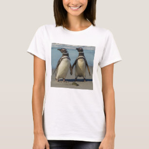 Camiseta Pares de pinguins na praia
