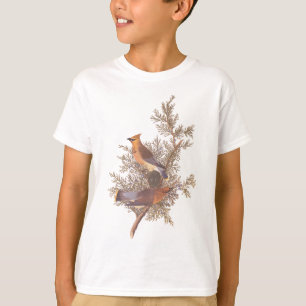 Camiseta Pares do pássaro do Waxwing de cedro de Audubon n