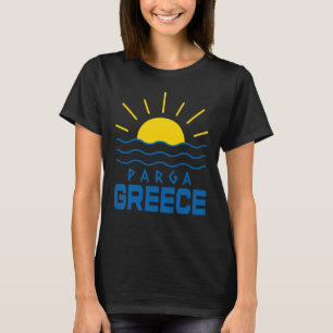 Camiseta Parga Grécia Sol e Ondas Marítimas Mulheres