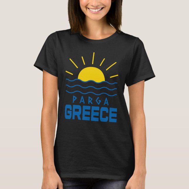 Camiseta Parga Grécia Sol e Ondas Marítimas Mulheres (Frente)