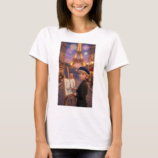 Camiseta Paris Artista Fogos de Artifício Torre Ei