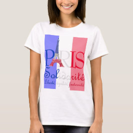 Camiseta Paris Bandeira Francesa Torre Eiffel Solidarité Li