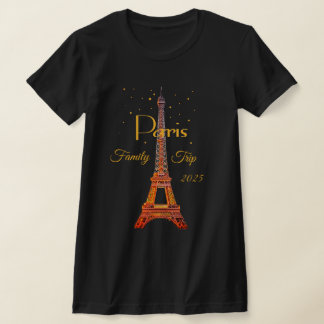 Camiseta Paris Eiffel Tower Gold T-Shirt