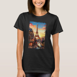 Camiseta Paris Eiffel Tower T Shirt I Love Paris Souvenir F