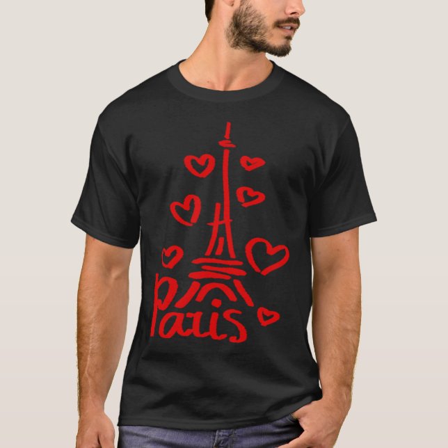 Camiseta Paris Eiffel Tower Triomphous Arch Flag França (Frente)