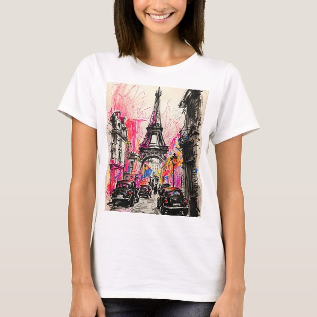 Camiseta Paris, Eiffel Tower Vinatge style Classic T-Shirt  (Frente)