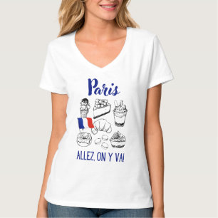 Camiseta Paris França Allez Sobre Y Va Tshirt Womens