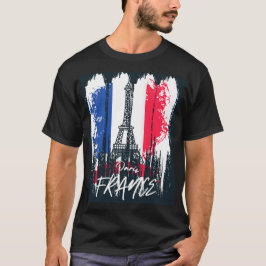 Camiseta Paris França Desenho Torre Eiffel a Pincelada