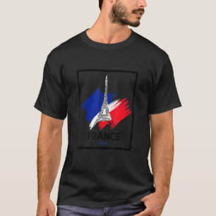 Camiseta Paris França e Eiffel Tower Illustration Desenhar