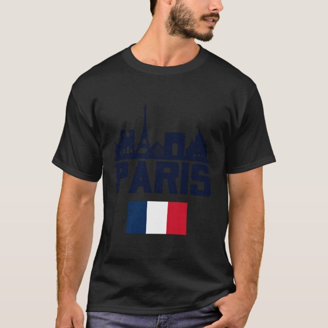 Camiseta Paris França Eiffel Tower Skyline Paris (Frente)