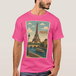 Camiseta Paris França Retro Poster