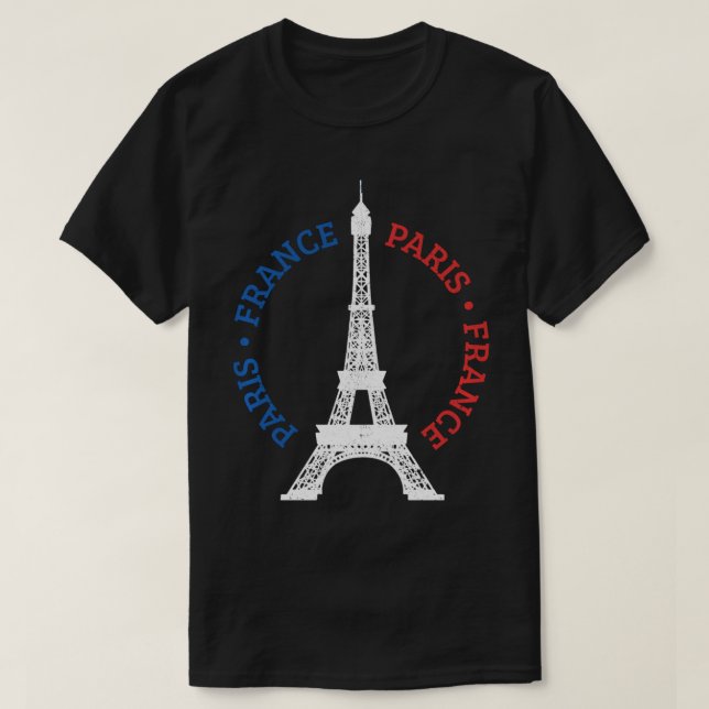 Camiseta Paris França Torre Eiffel Bandeira Francesa Souven (Frente do Design)