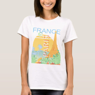 Camiseta Paris, França, Viagem, Arte, Pré-Disquete, Pastel,