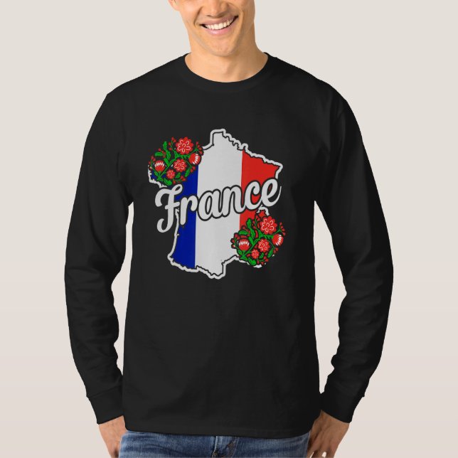 Camiseta Paris francesa Torre Eiffel Marselha Bonjour Men (Frente)