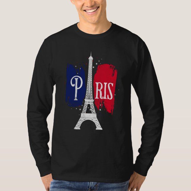 Camiseta Paris French Eiffel Tower European French Paris At (Frente)