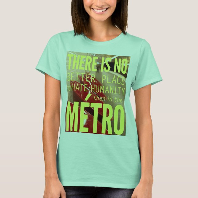Camiseta Paris Metro: Adoro odiá-lo. (Frente)