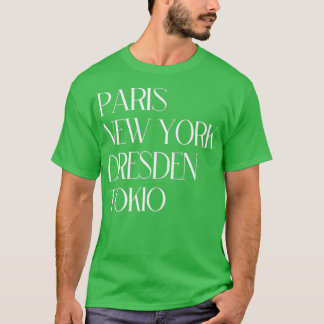 Camiseta Paris New York Dresden Tokyo