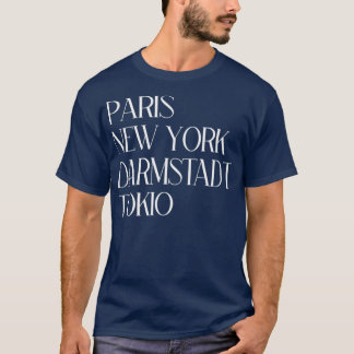 Camiseta Paris Nova Iorque Darmstadt Tokio