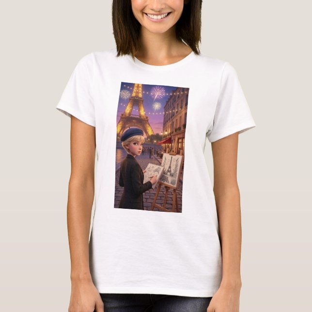 Camiseta Paris Sketchbook Fireworks Night (Frente)