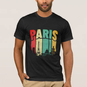 Camiseta Paris Skyline Retro Vibes