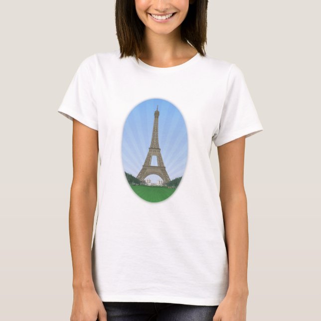 Camiseta  Paris:Torre Eiffel: Desenho de vetor: (Frente)