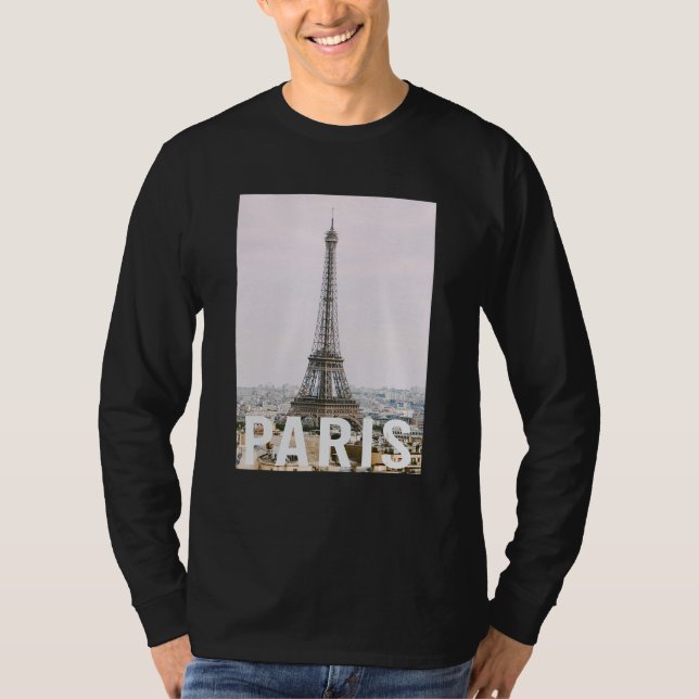 Camiseta Paris  Torre Eiffel  Design Estético  Clássico (Frente)