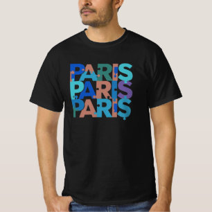Camiseta Paris: Typografia Quebra-cabeça Artística 4