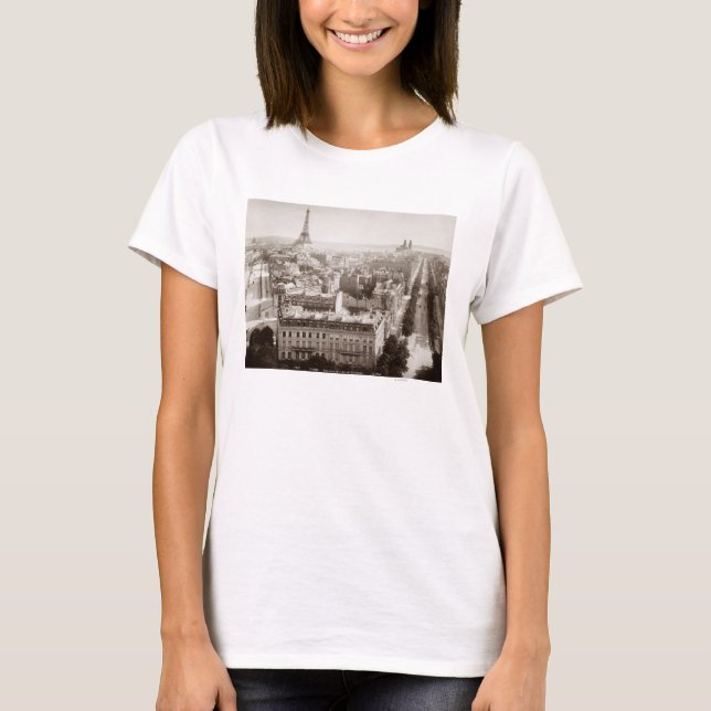 Camiseta Paris: Vista aérea, 1900 (Frente)