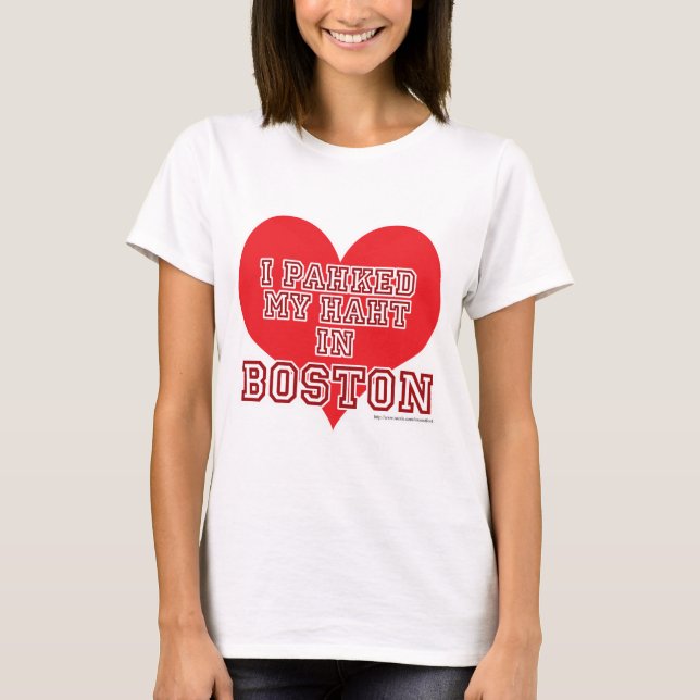 Camiseta Parked Heart em Boston Engraçado Slogan (Frente)