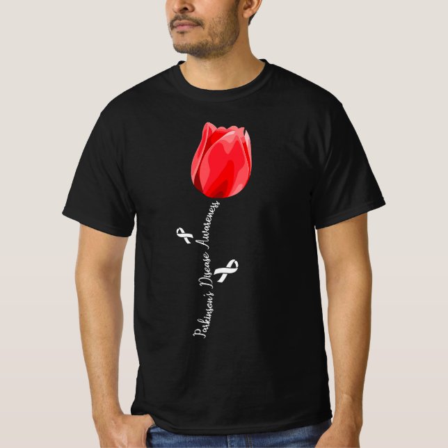 Camiseta Parkinson Disease Awareness Tulip April Month  (Frente)