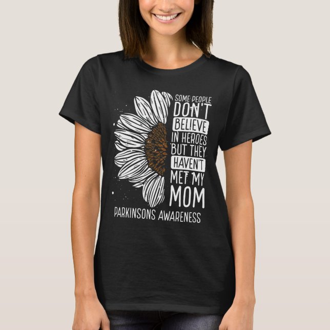Camiseta Parkinsons Awareness Ribbon Mom Warrior (Frente)