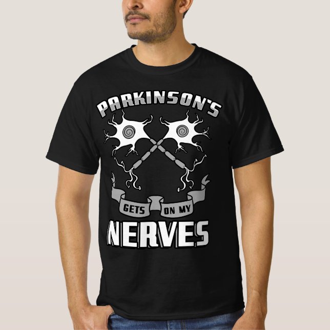 Camiseta Parkinsons Nerves Degenerative Disorder Gray Ribbo (Frente)