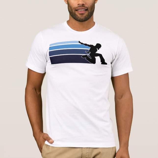 Camiseta Parkour alinha a cor clara do azul 2 (Frente)