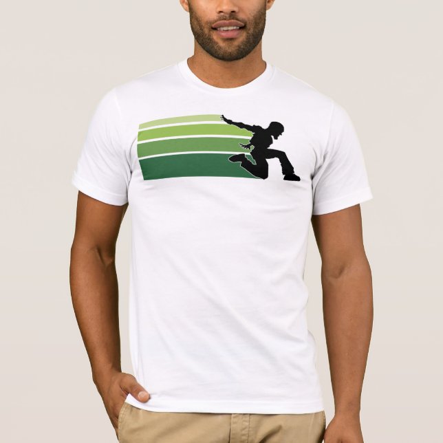 Camiseta Parkour alinha a cor clara verde (Frente)