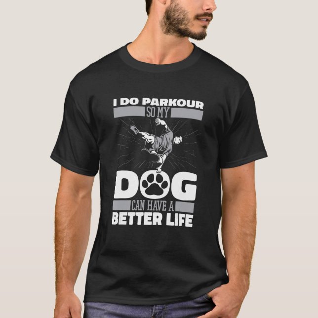 Camiseta Parkour Dog Traceur Runner Free Runner (Frente)