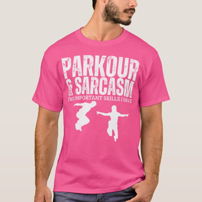 Camiseta Parkour E Sarcasmo Engraçado Parkour (Frente)