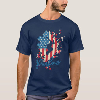 Camiseta Parkour EUA Bandeira Treinamento Esportivo Fitness