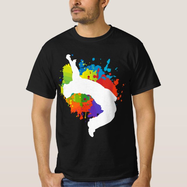 Camiseta Parkour Free Running Jumping City Ninja Gift  (Frente)